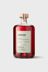 Flacon d'apéritif de montagne à la Merise de la distillerie Maison M.